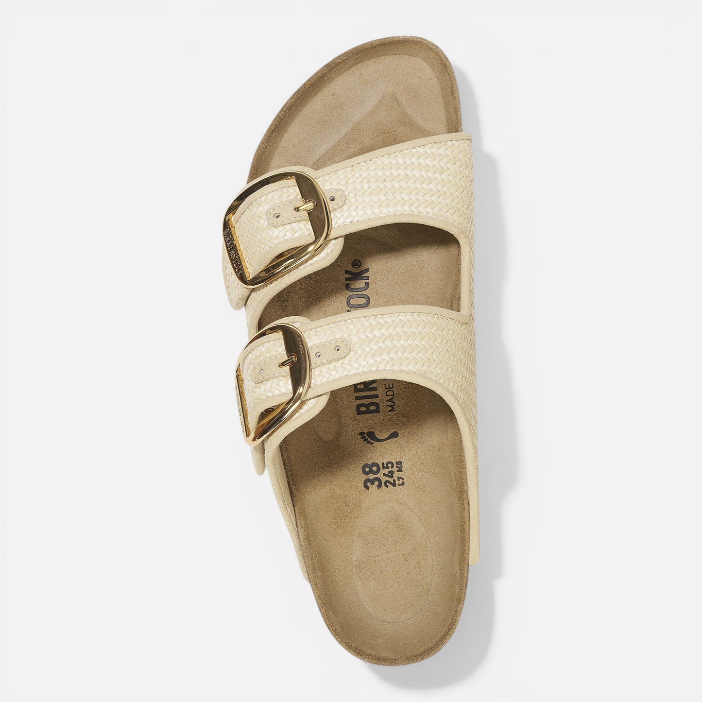 Arizona Big Buckle Raffia Textured/Leather Narrow