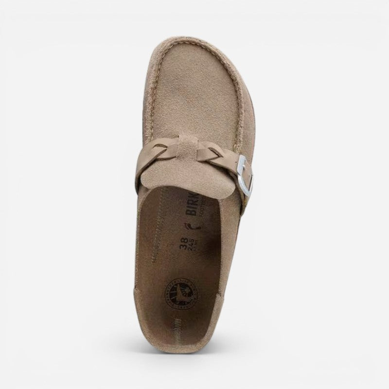 Buckley Braided Taupe Suede Leather Narrow