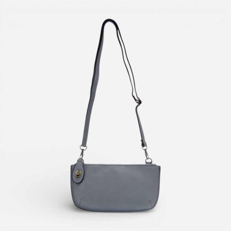 Mini Crossbody Wristlet Clutch Blue Grey