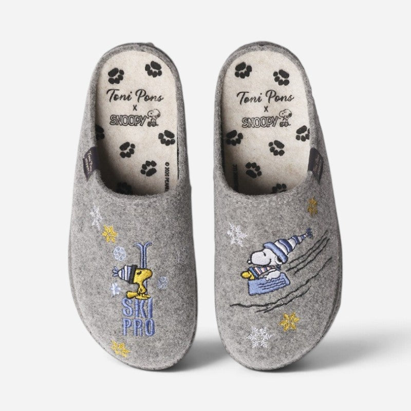 Snoopy Slipper Gray Ski