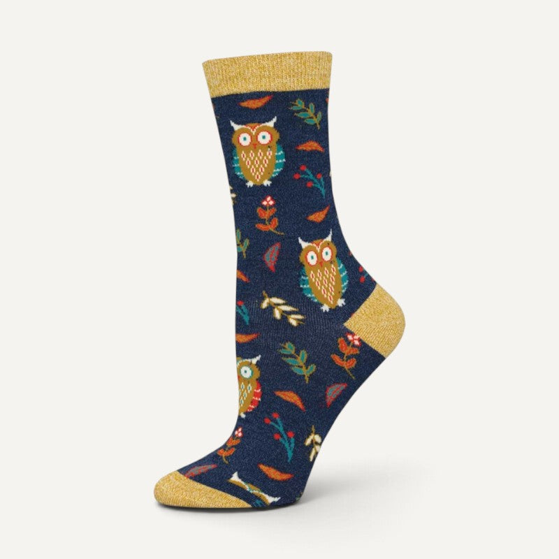 Bamboo Cute Hoot Navy Heather