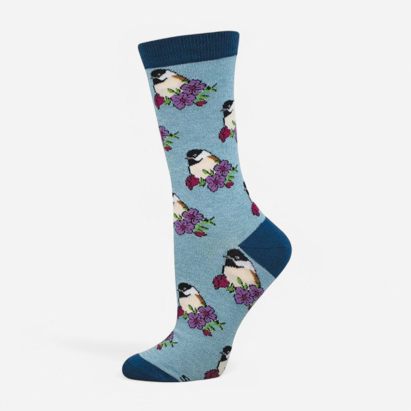 Bamboo Perching Chickadee Blue Heather