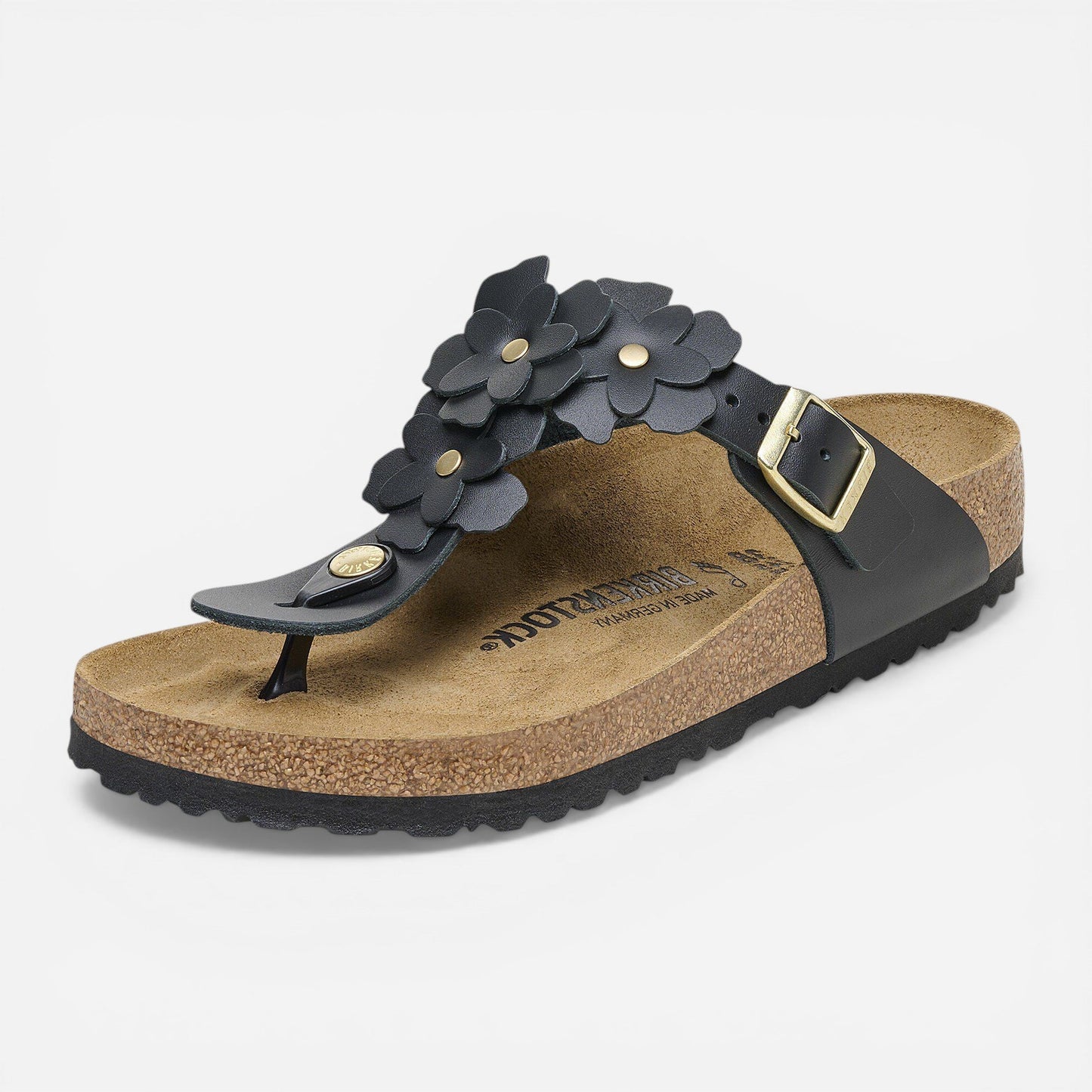 Gizeh Flowers Black Leather Regular