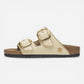 Arizona Big Buckle Raffia Textured/Leather Narrow