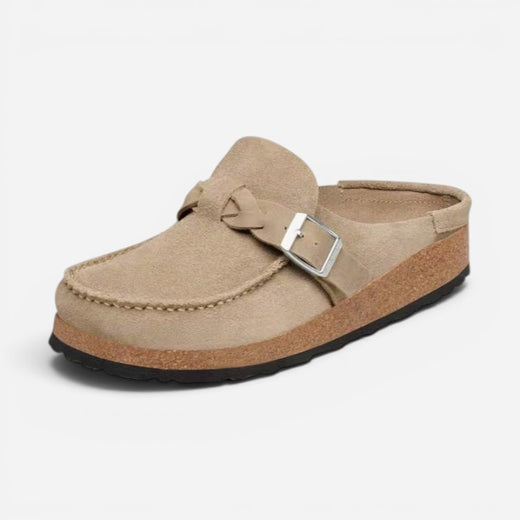 BIRKENSTOCK Buckley Braided Taupe Suede Leather
