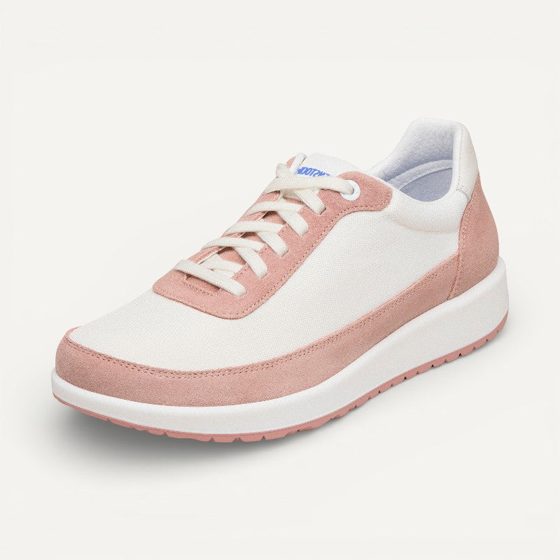 Honnef City Pink White Suede Leather Narrow