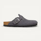 Boston Men's Charcoal Suede Leather Regular