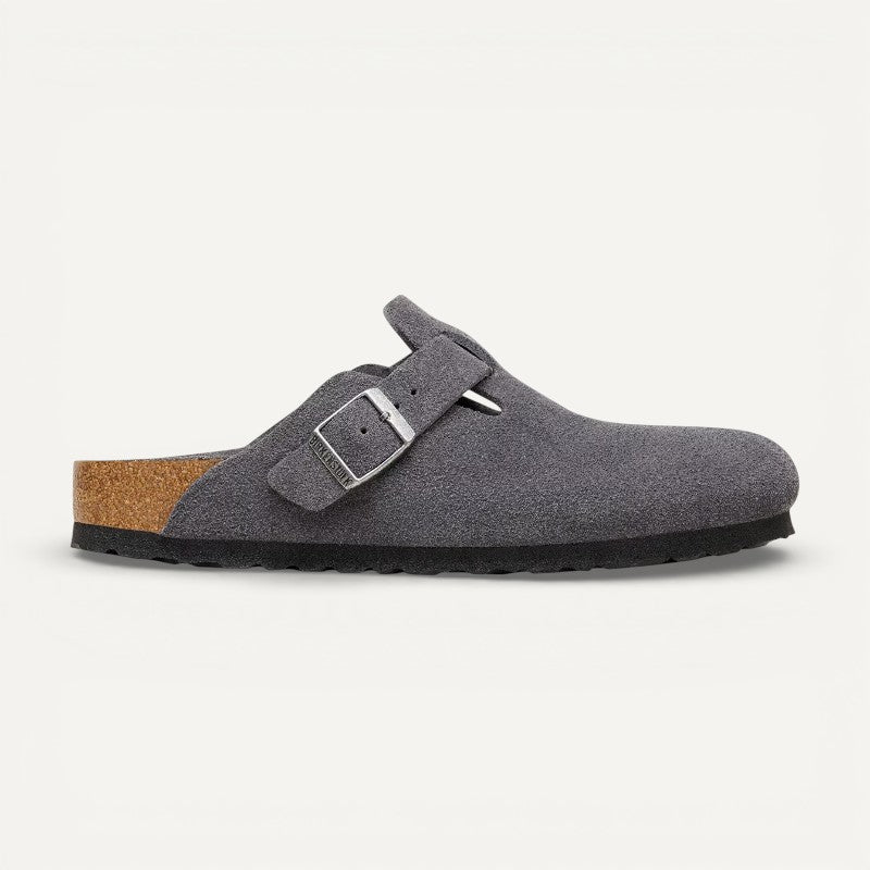 Boston Men's Charcoal Suede Leather Regular