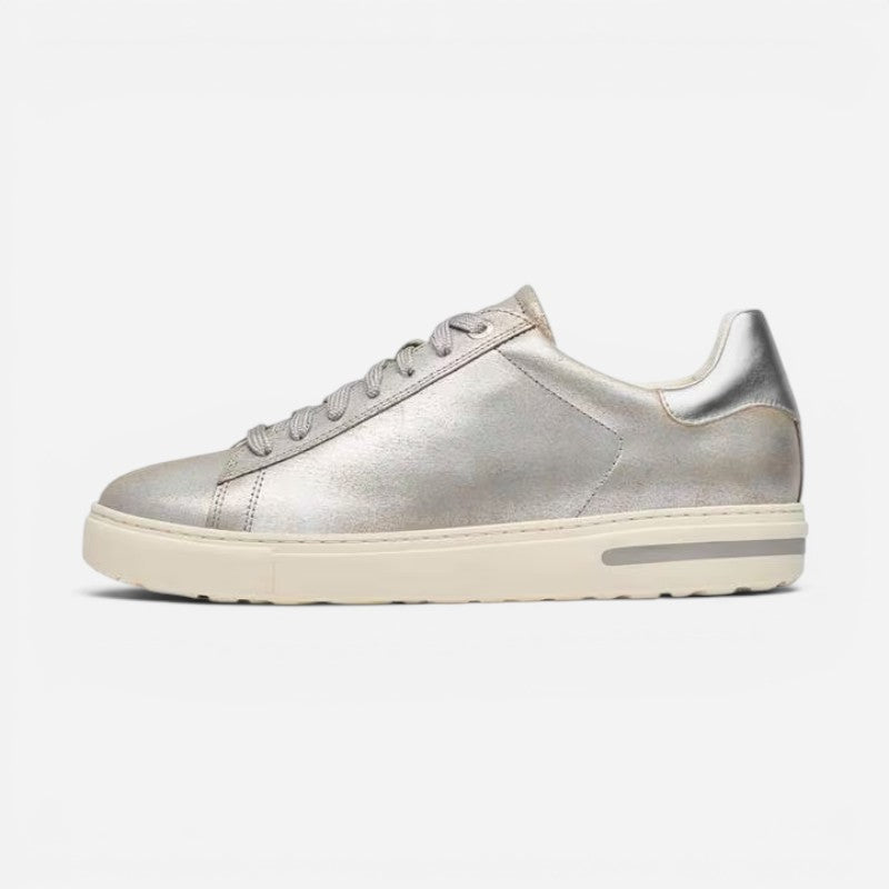 Bend Metallic Silver Washed Leather Narrow