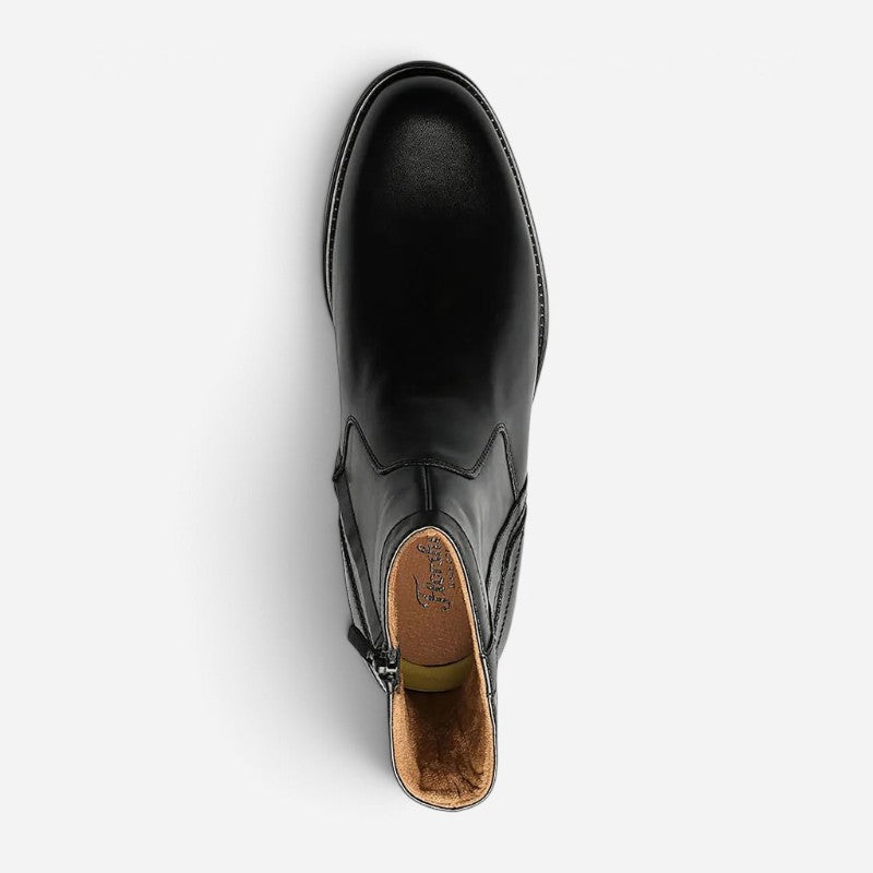 Midtown Plain Toe Zip Boot Black