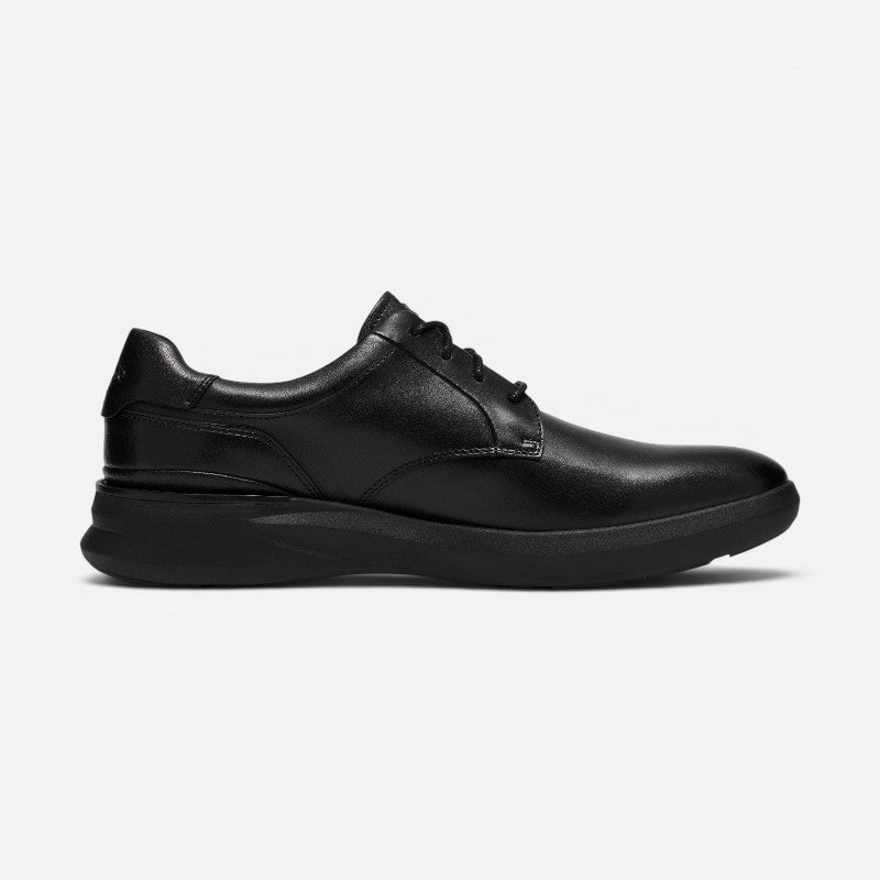 Men's Code H Plain Black Smooth Leather