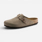 Unisex Boston Soft Footbed Suede Leather Taupe