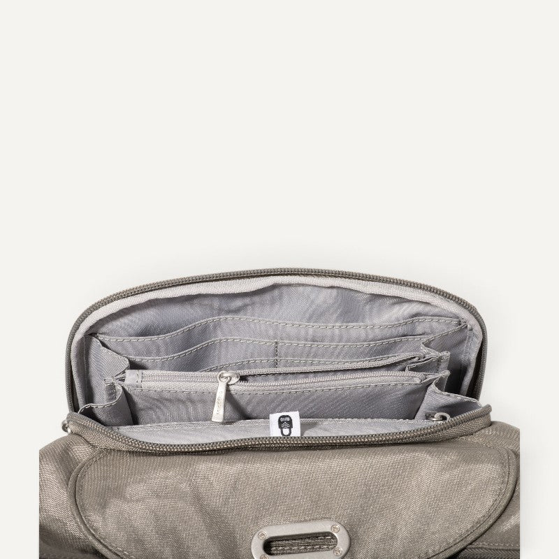 Coastal Flip Lock Half Moon Bag Sterling Shimmer
