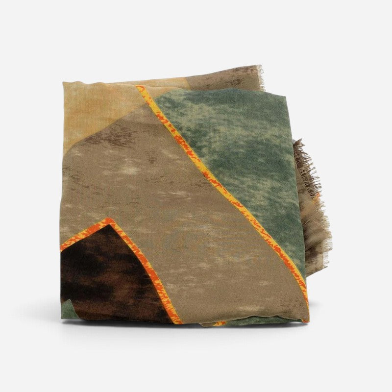 Lightweight Geo Silhouette Scarf Neutral