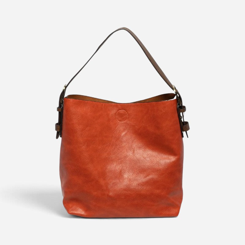Classic Hobo Handbag Bonfire Orange/Coffee
