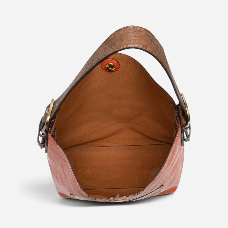 Classic Hobo Handbag Bonfire Orange/Coffee