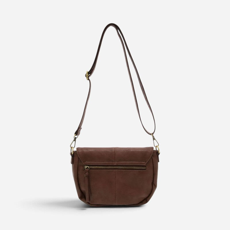 Helene Small Saddle Crossbody Walnut