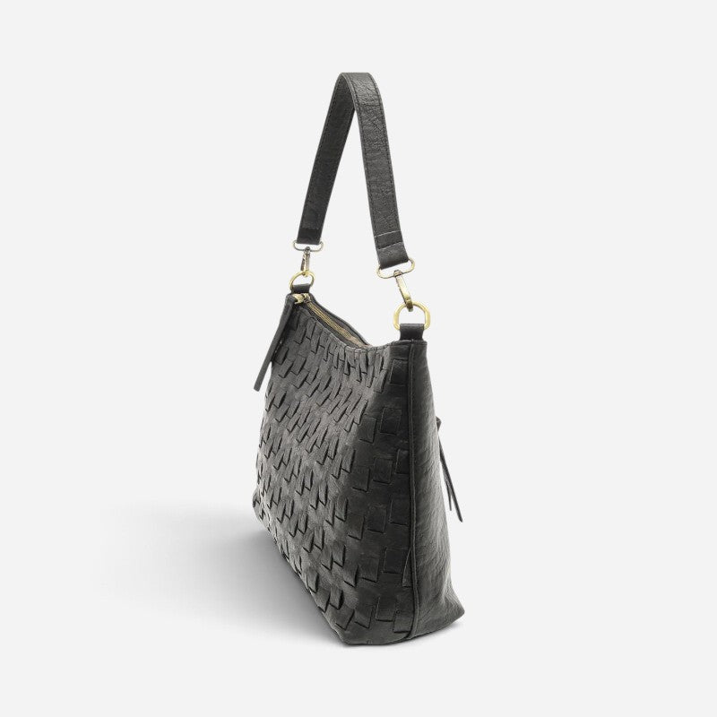 Winnie Woven Hobo Black