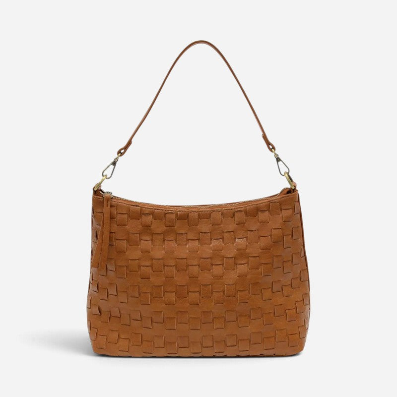 Winnie Woven Hobo Cognac