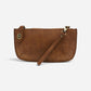 Faux Suede Mini Crossbody Wristlet Clutch Walnut