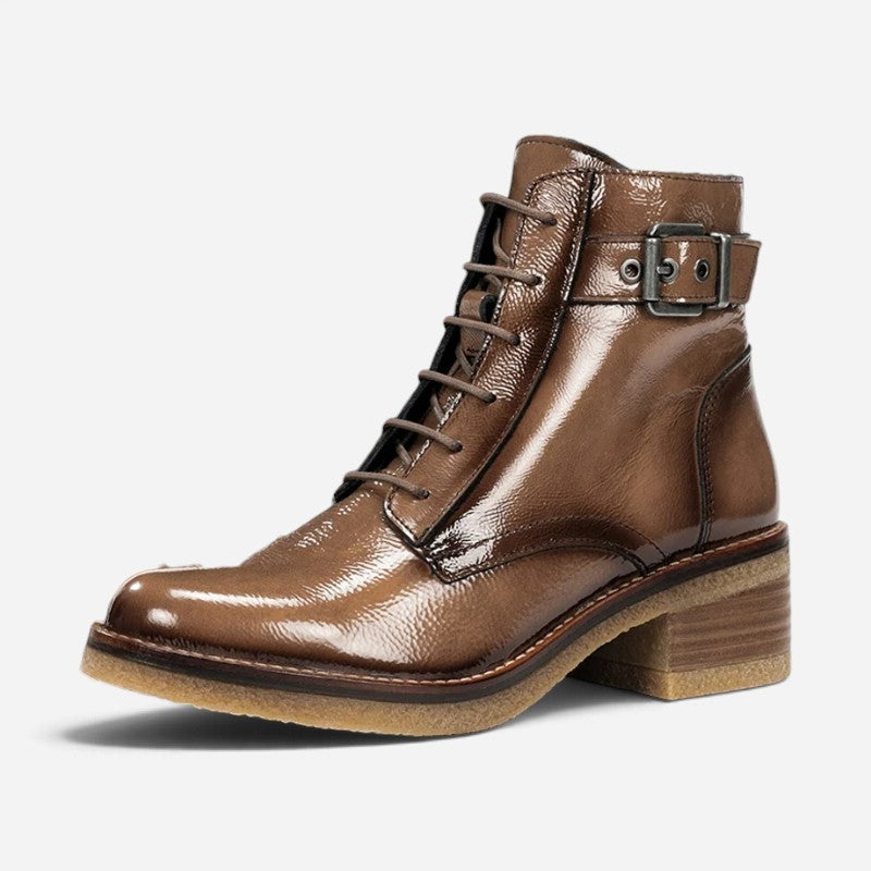 Lucero Lace Boot Cuero Patent