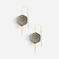 Refined Glass Organic Threader Earrings Smoke/Gold