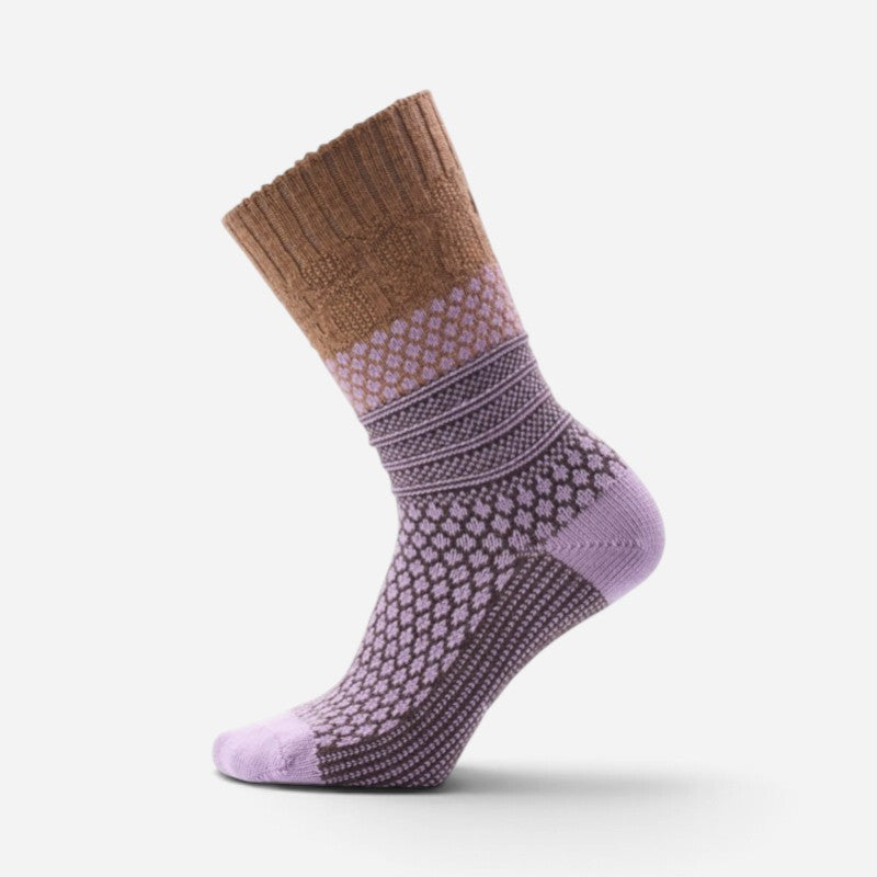 Everyday Cozy Popcorn Cable Crew Purple Dawn