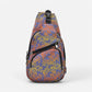 NuPouch Anti-Theft Day Pack Large Navy Yellow Leaves