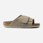 Kyoto Taupe Suede And Nubuck Leather Narrow