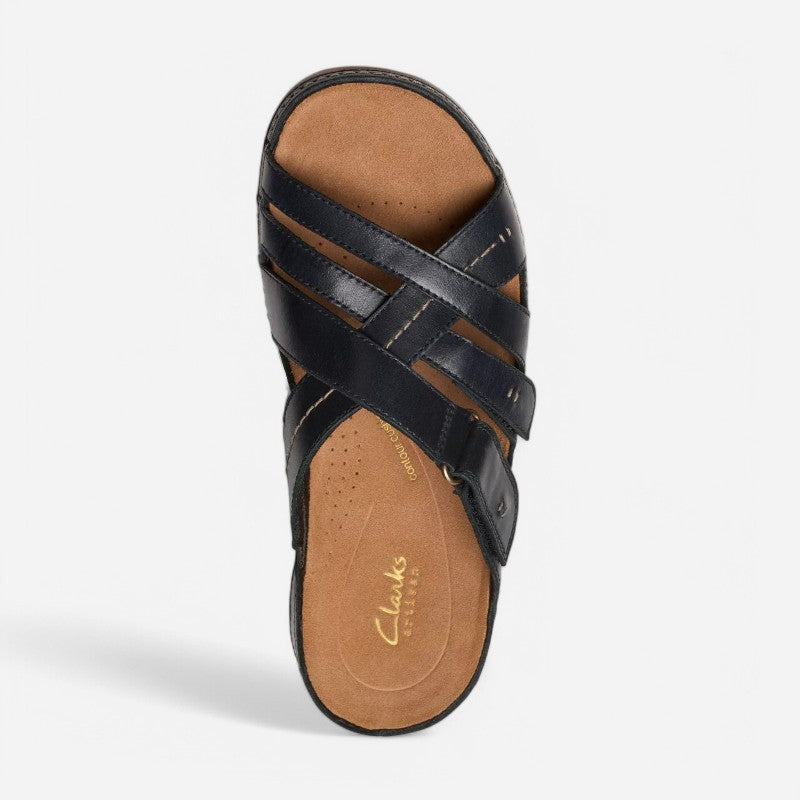 Cecily Slide Black Leather