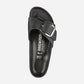 Madrid Big Buckle Black Oiled Leather Narrow