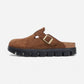 Boston Chunky Dark Tea Suede Leather Narrow