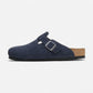Boston Men's Navy Suede Leather Regular