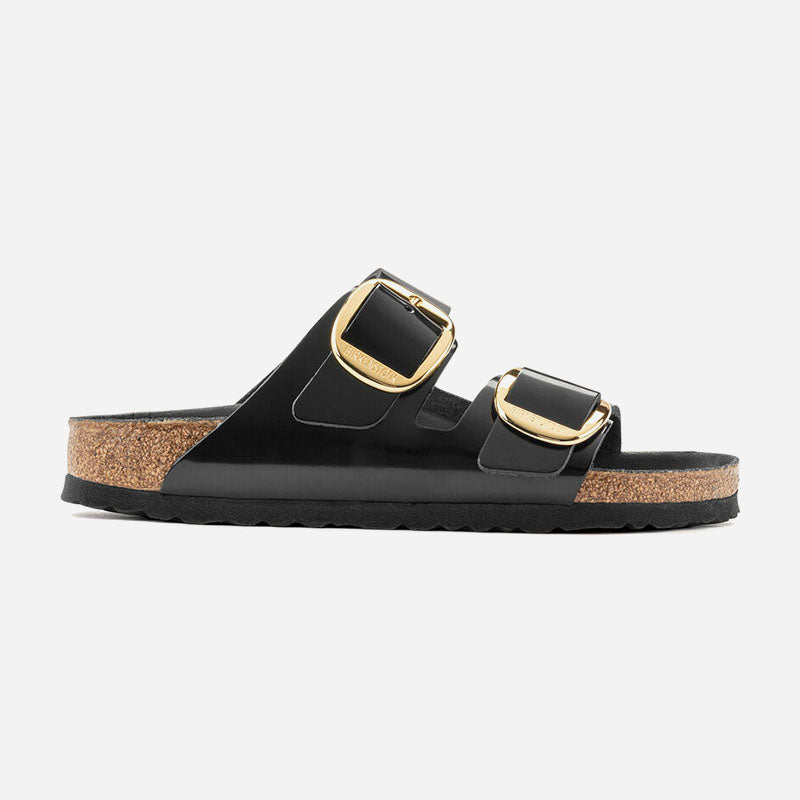 Arizona Big Buckle Black High Shine Leather Narrow