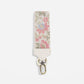 2 Needle Point Floral Vine Easy Find Wristlet Keychain White Multi"