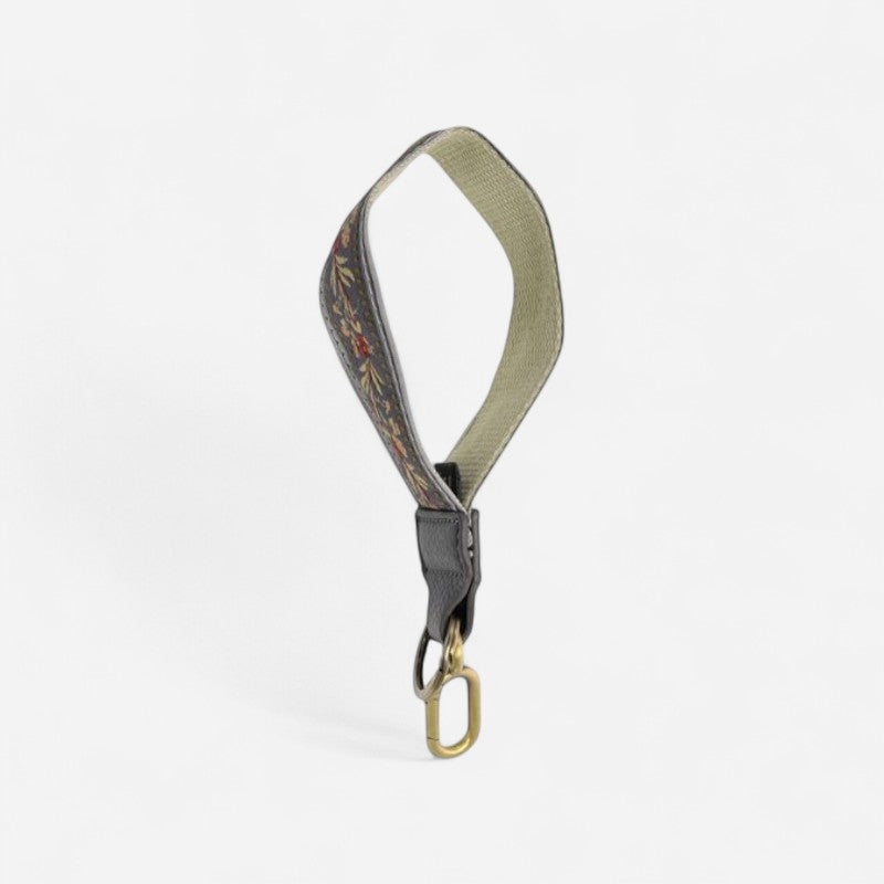 1.5 Floral Swag Wristlet Keychain Grey"