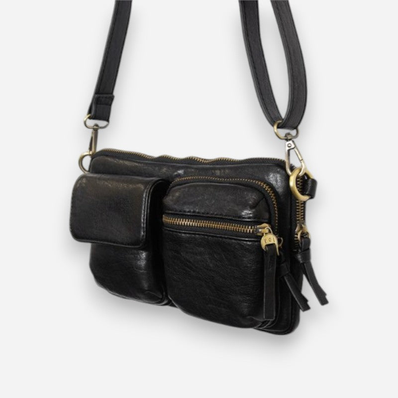 Kendra Cargo Pocket Sling Crossbody Black