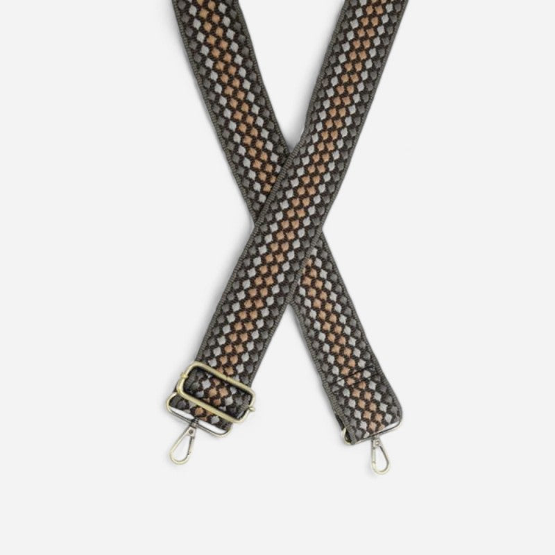 2 Dotted Stripe Guitar Strap Charcoal"
