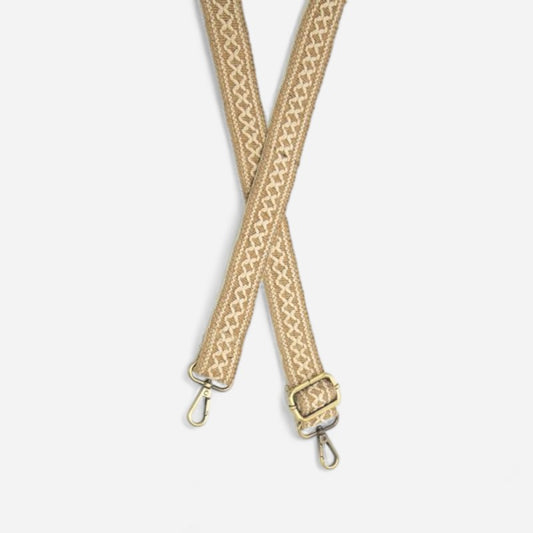 1.25 Neutral Straw Diamond Woven Guitar Strap Only"