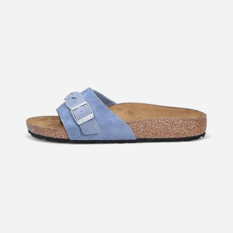 Oita Braided Elemental Blue Suede Leather Narrow