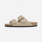 Arizona Shearling Taupe Suede Leather Narrow