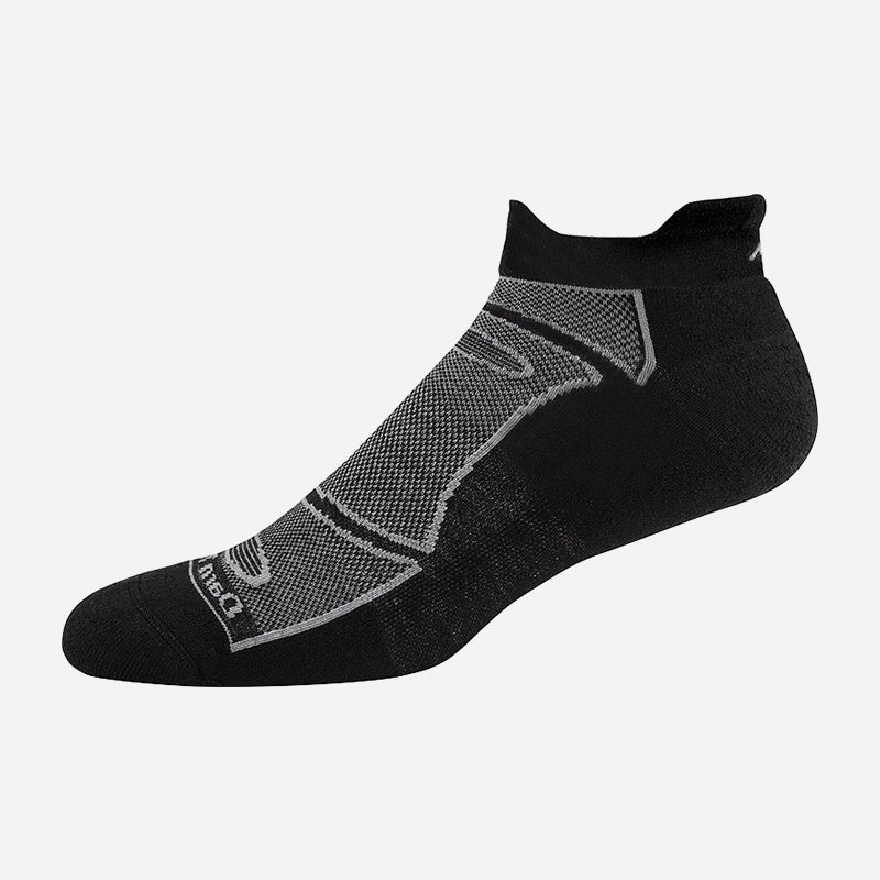 Men's Merino Wool No Show Ultra Lightweight With Cushion Black Gray